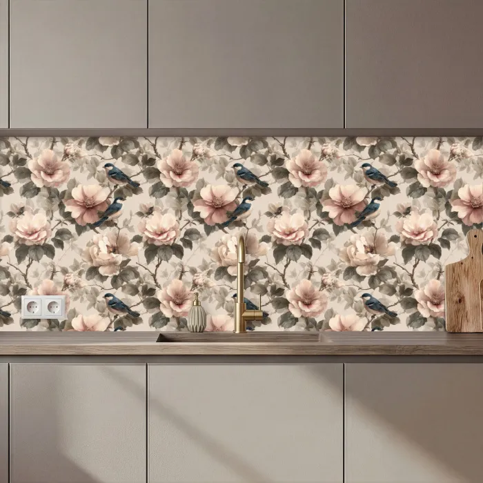 Klassiek - Vogels - Kleurrijk keuken achterwand 2 middel 871 zz_3dshopping