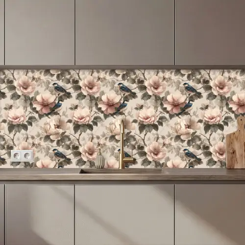 Klassiek - Vogels - Kleurrijk keuken achterwand 2 middel 871 zz_3dshopping