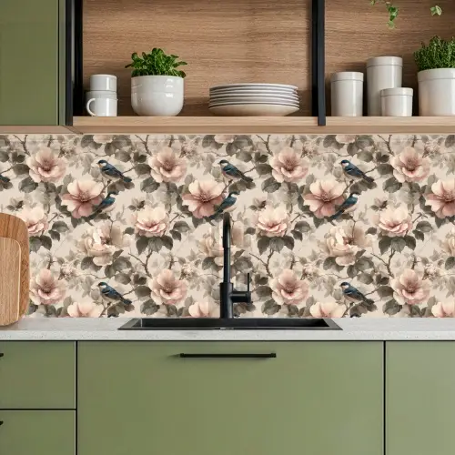Klassiek - Vogels - Kleurrijk keuken achterwand 2 middel 871 -sfeer3