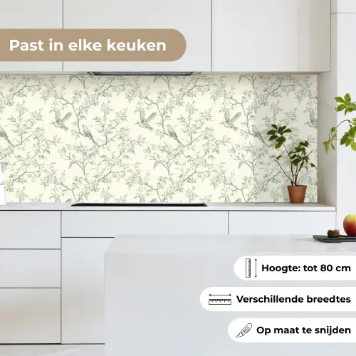Klassiek - Vogels - Groen keuken achterwand 2 middel 871 -sfeer4_NL