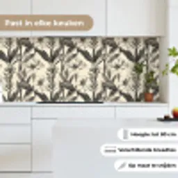 Klassiek - Botanisch - Zwart - Beige keuken achterwand 2 middel 871 -sfeer4_NL