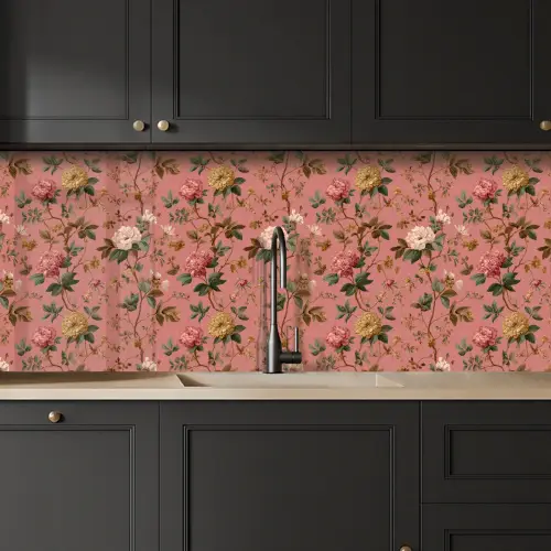 Klassiek - Botanisch - Roze keuken achterwand 2 middel 871 -sfeer1