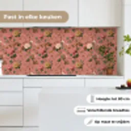 Klassiek - Botanisch - Roze keuken achterwand 2 middel 871 -sfeer4_NL