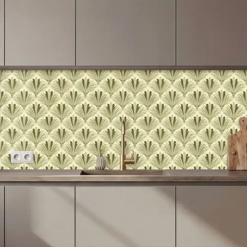 Klassiek - Waaier - Groen keuken achterwand 2 middel 871 zz_3dshopping