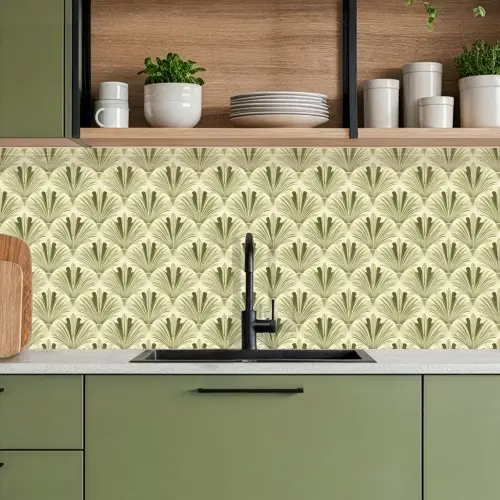 Klassiek - Waaier - Groen keuken achterwand 2 middel 871 -sfeer3