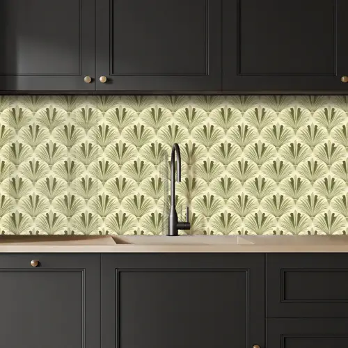 Klassiek - Waaier - Groen keuken achterwand 2 middel 871 -sfeer1
