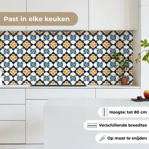 Klassiek - Geometrisch - Blauw keuken achterwand 2 middel 871 -sfeer4_NL