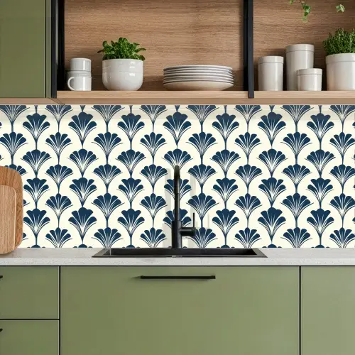 Klassiek - Motief - Blauw keuken achterwand 2 middel 871 -sfeer3