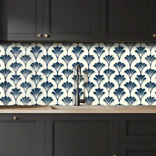 Klassiek - Motief - Blauw keuken achterwand 2 middel 871 -sfeer1