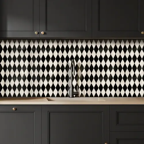 Klassiek - Patroon - Zwart keuken achterwand 2 middel 871 -sfeer1