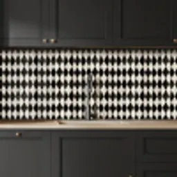 Klassiek - Patroon - Zwart keuken achterwand 2 middel 871 -sfeer1