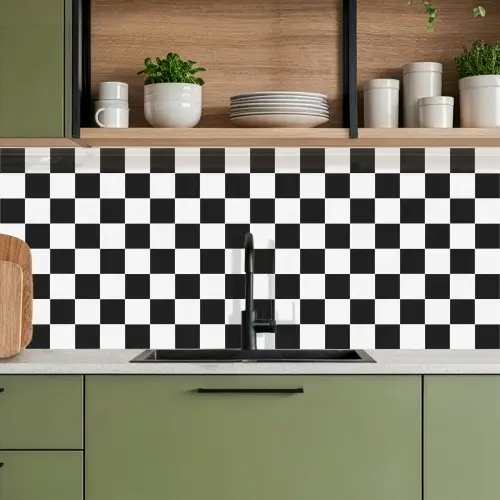 Klassiek - Patroon - Zwart - Wit keuken achterwand 2 middel 871 -sfeer3