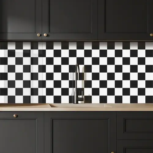 Klassiek - Patroon - Zwart - Wit keuken achterwand 2 middel 871 -sfeer1