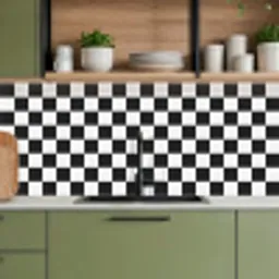 Klassiek - Patroon - Zwart - Wit keuken achterwand 2 middel 871 -sfeer3