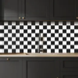 Klassiek - Patroon - Zwart - Wit keuken achterwand 2 middel 871 -sfeer1