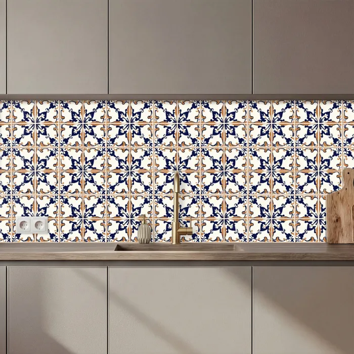 Klassiek - Patroon - Kleurrijk keuken achterwand 2 middel 871 zz_3dshopping