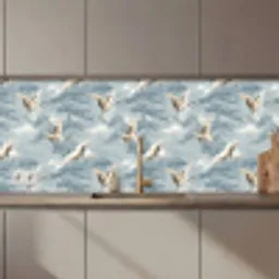 Wolken - Kraanvogels - Blauw keuken achterwand 2 middel 871 zz_3dshopping