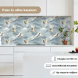 Wolken - Kraanvogels - Blauw keuken achterwand 2 middel 871 -sfeer4_NL