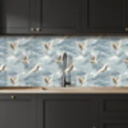 Wolken - Kraanvogels - Blauw keuken achterwand 2 middel 871 -sfeer1