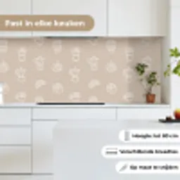 Koffie - Broodjes - Beige - Patroon keuken achterwand 2 middel -sfeer4_NL
