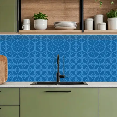 Kompas - Blauw - Patronen keuken achterwand 2 middel 871 -sfeer3