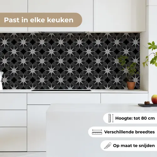 Kompas - Patronen - Zwart Wit keuken achterwand 2 middel 871 -sfeer4_NL