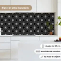 Kompas - Patronen - Zwart Wit keuken achterwand 2 middel 871 -sfeer4_NL