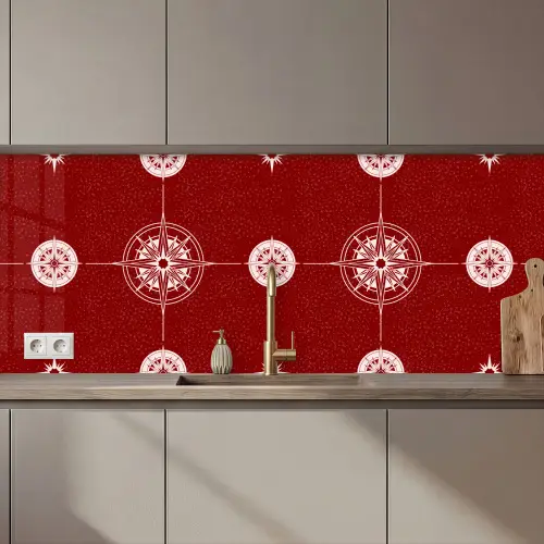 Kompas - Reizen - Patronen keuken achterwand 2 middel 871 zz_3dshopping
