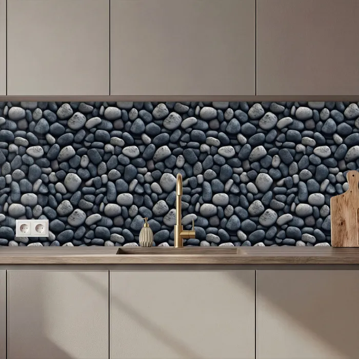 Koele - Grijze - Kiezels keuken achterwand 2 middel 871 zz_3dshopping