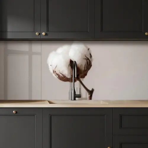 Katoenbol - Minimalistisch - Wit keuken achterwand 2 middel -sfeer1