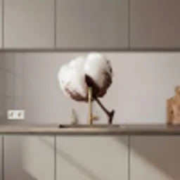 Katoenbol - Minimalistisch - Wit keuken achterwand 2 middel zz_3dshopping
