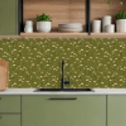 Landelijk - Bloemen -  Groen keuken achterwand 2 middel 871 -sfeer3