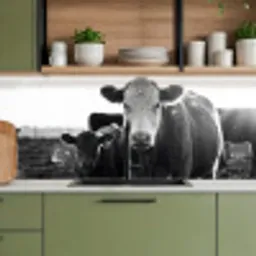 Koeien - Zwart - Wit keuken achterwand 2 middel -sfeer3