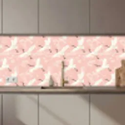 Kraanvogels - Bloesem - Roze keuken achterwand 2 middel 871 zz_3dshopping