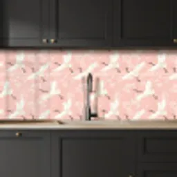 Kraanvogels - Bloesem - Roze keuken achterwand 2 middel 871 -sfeer1
