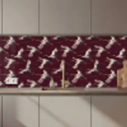 Kraanvogels - Klassiek - Bordeaux keuken achterwand 2 middel 871 zz_3dshopping