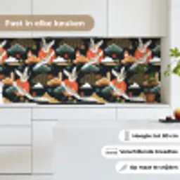 Kraanvogel - Wolken - Japan - Patroon keuken achterwand 2 middel 871 -sfeer4_NL