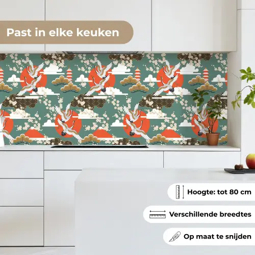 Kraanvogel - Sakura - Zon - Patronen keuken achterwand 2 middel 871 -sfeer4_NL