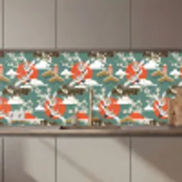 Kraanvogel - Sakura - Zon - Patronen keuken achterwand 2 middel 871 zz_3dshopping