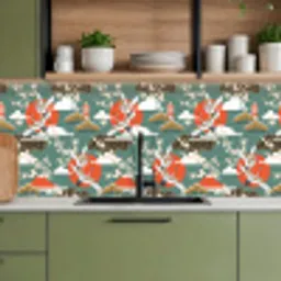 Kraanvogel - Sakura - Zon - Patronen keuken achterwand 2 middel 871 -sfeer3