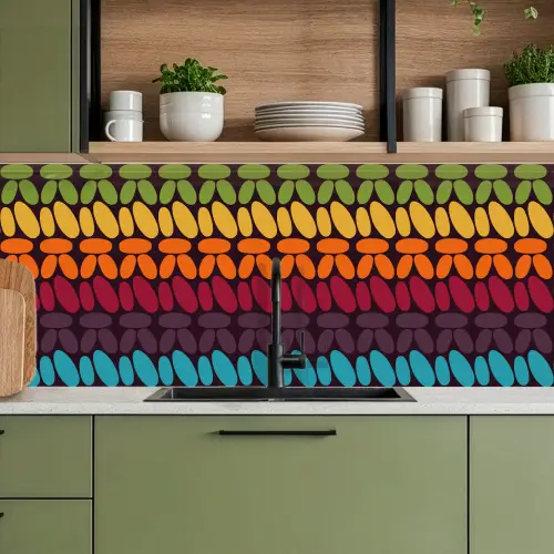 Haakpatronen - Retro - Regenboog keuken achterwand 2 middel 871 -sfeer3