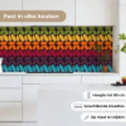 Haakpatronen - Retro - Regenboog keuken achterwand 2 middel 871 -sfeer4_NL