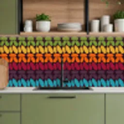 Haakpatronen - Retro - Regenboog keuken achterwand 2 middel 871 -sfeer3