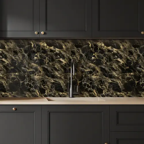 Kristal - Goud - Zwart - Marmer keuken achterwand 2 middel 871 -sfeer1
