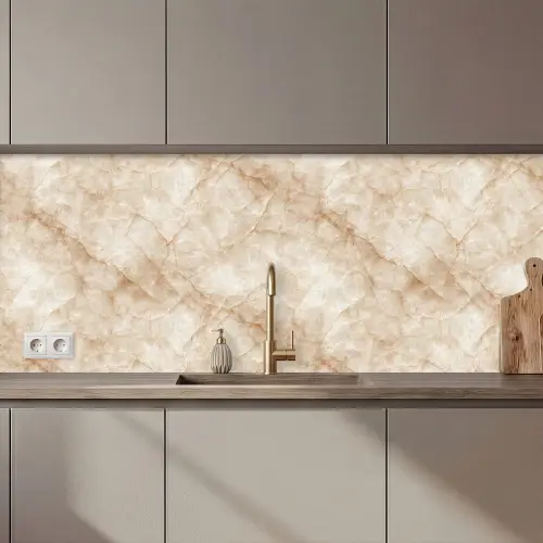 Kristalstructuur - Bruin - Marmer keuken achterwand 2 middel 871 zz_3dshopping