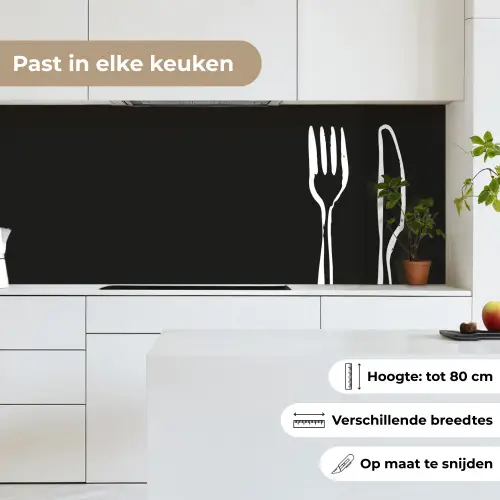 Bestek - Staand - Zwart - Wit keuken achterwand 2 middel -sfeer4_NL