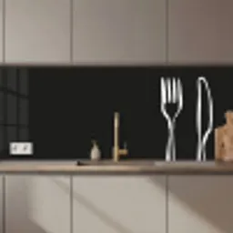 Bestek - Staand - Zwart - Wit keuken achterwand 2 middel zz_3dshopping