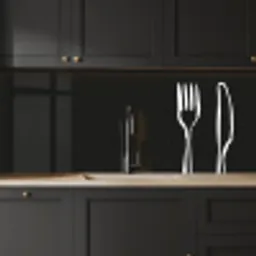 Bestek - Staand - Zwart - Wit keuken achterwand 2 middel -sfeer1