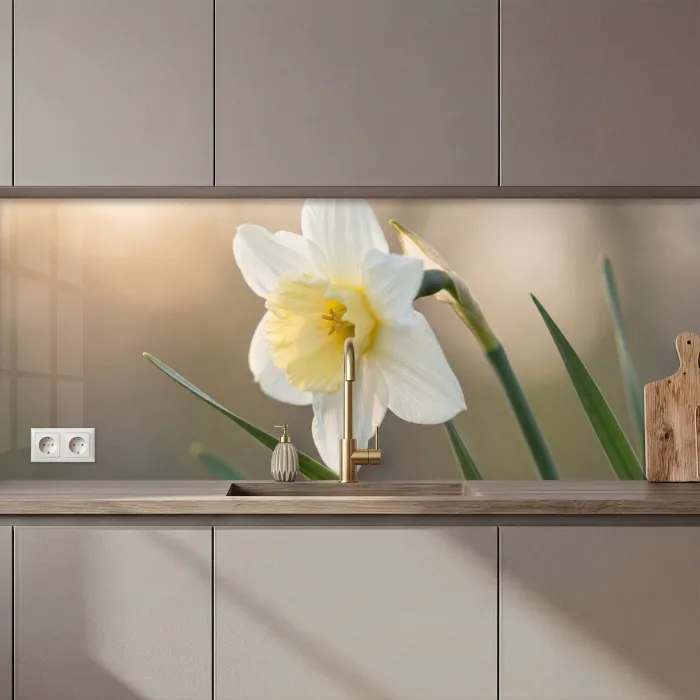 Narcis - Bloem - Minimalistisch keuken achterwand 2 middel zz_3dshopping