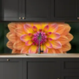 Dahlia - Bloem - Oranje keuken achterwand 2 middel -sfeer1